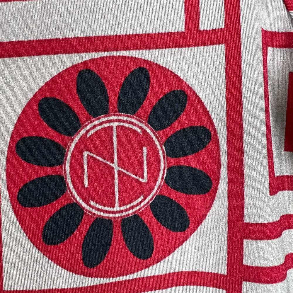 Tracy Negoshian Mod Mini Dress XS Red Geometric Print Retro 60s Shift Style - Picture 5 of 8